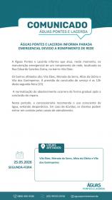 Águas Pontes e Lacerda informa parada emergencial no abastecimento por rompimento de rede