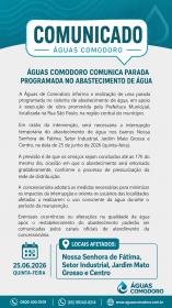 Comunicado de parada programada no abastecimento de água em Comodoro